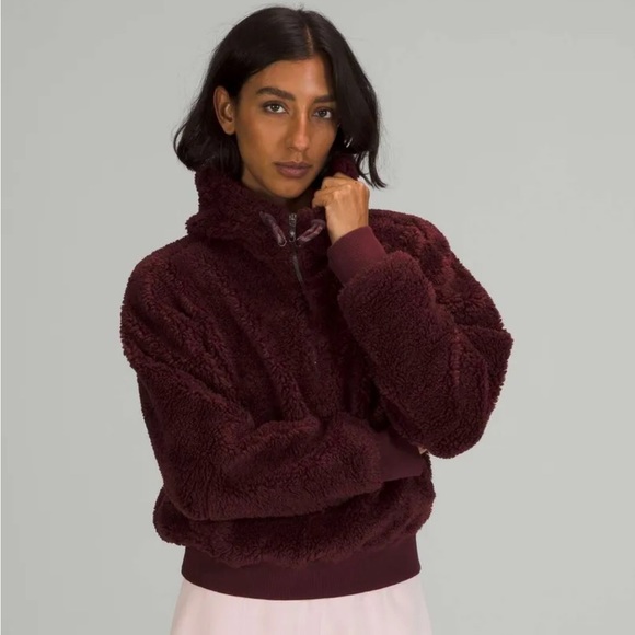 lululemon athletica Tops - Lululemon Textured Fleece Half Zip Hoodie